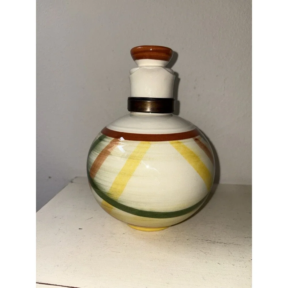 Vintage '40s/'50sVernon Kilns Vernonware Homespun Coffee Carafe with Stopper Lid